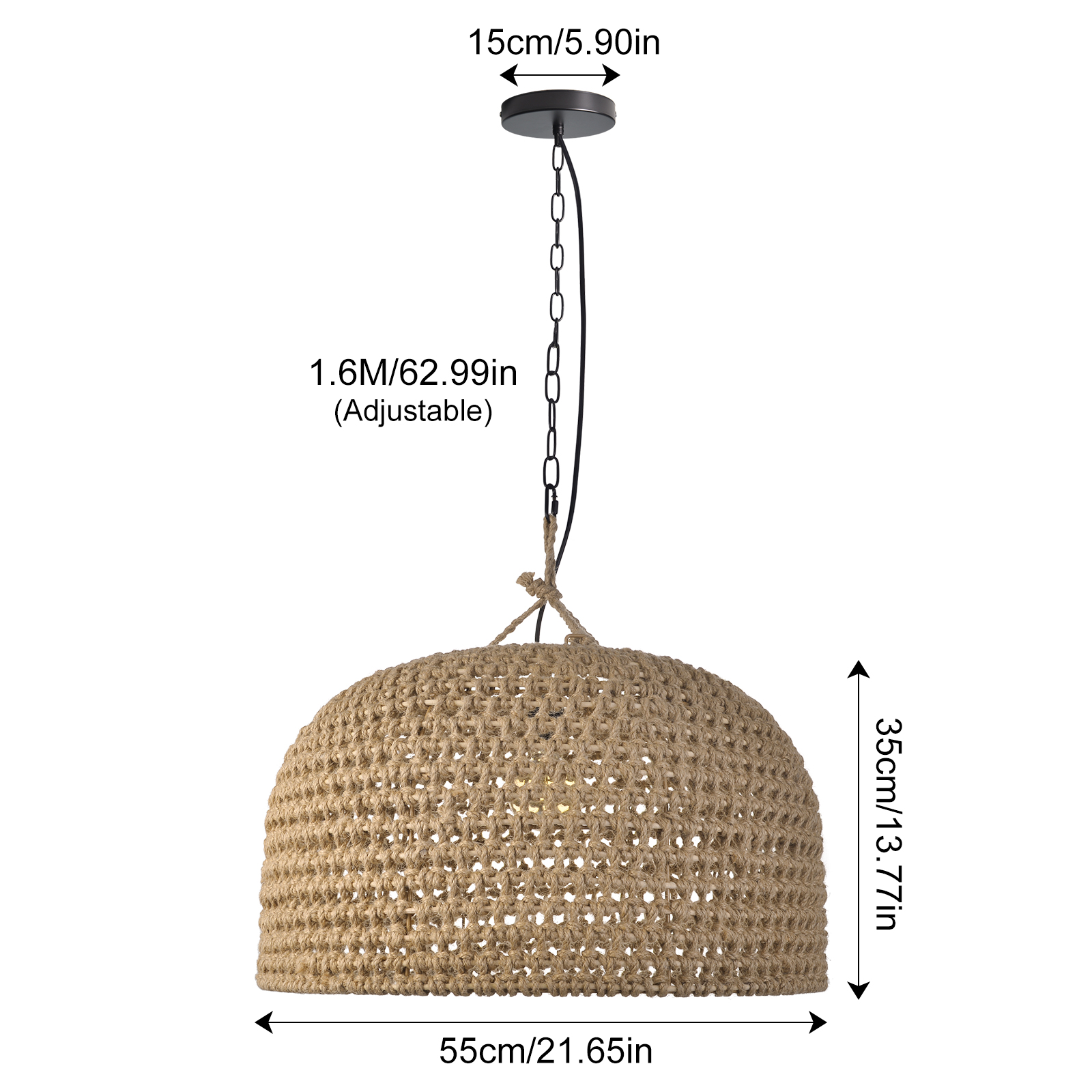 Japanese Wabi-sabi Restaurant Rope Pendant Light
