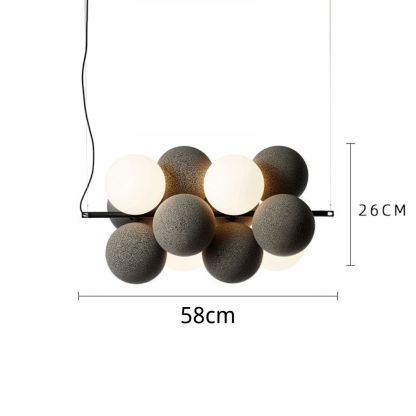 Flannel Ball Modern Chandelier Opal Glass Light-labpiecesign