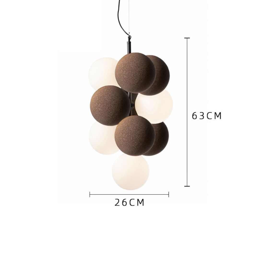 Flannel Ball Modern Chandelier Opal Glass Light