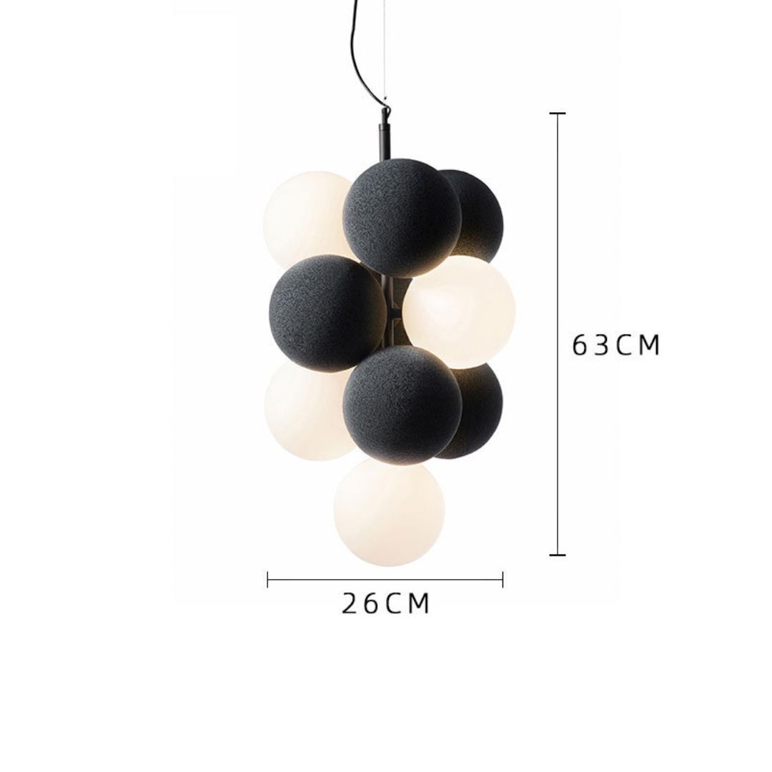 Flannel Ball Modern Chandelier Opal Glass Light