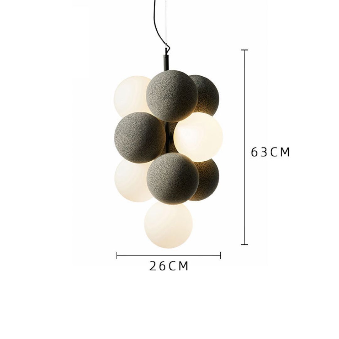Flannel Ball Modern Chandelier Opal Glass Light-labpiecesign