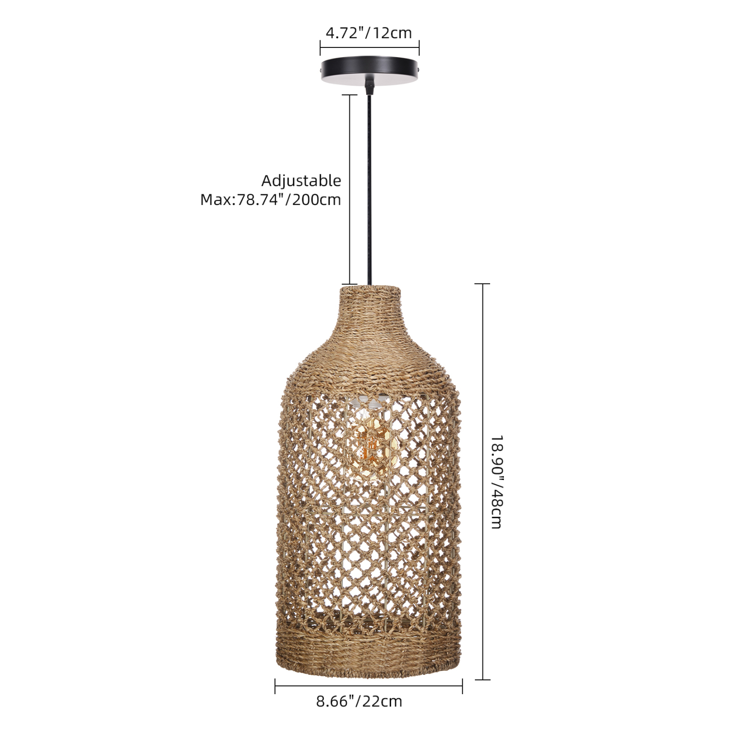 Rattan Pendant Light for Vintage Farmhouse Restaurant