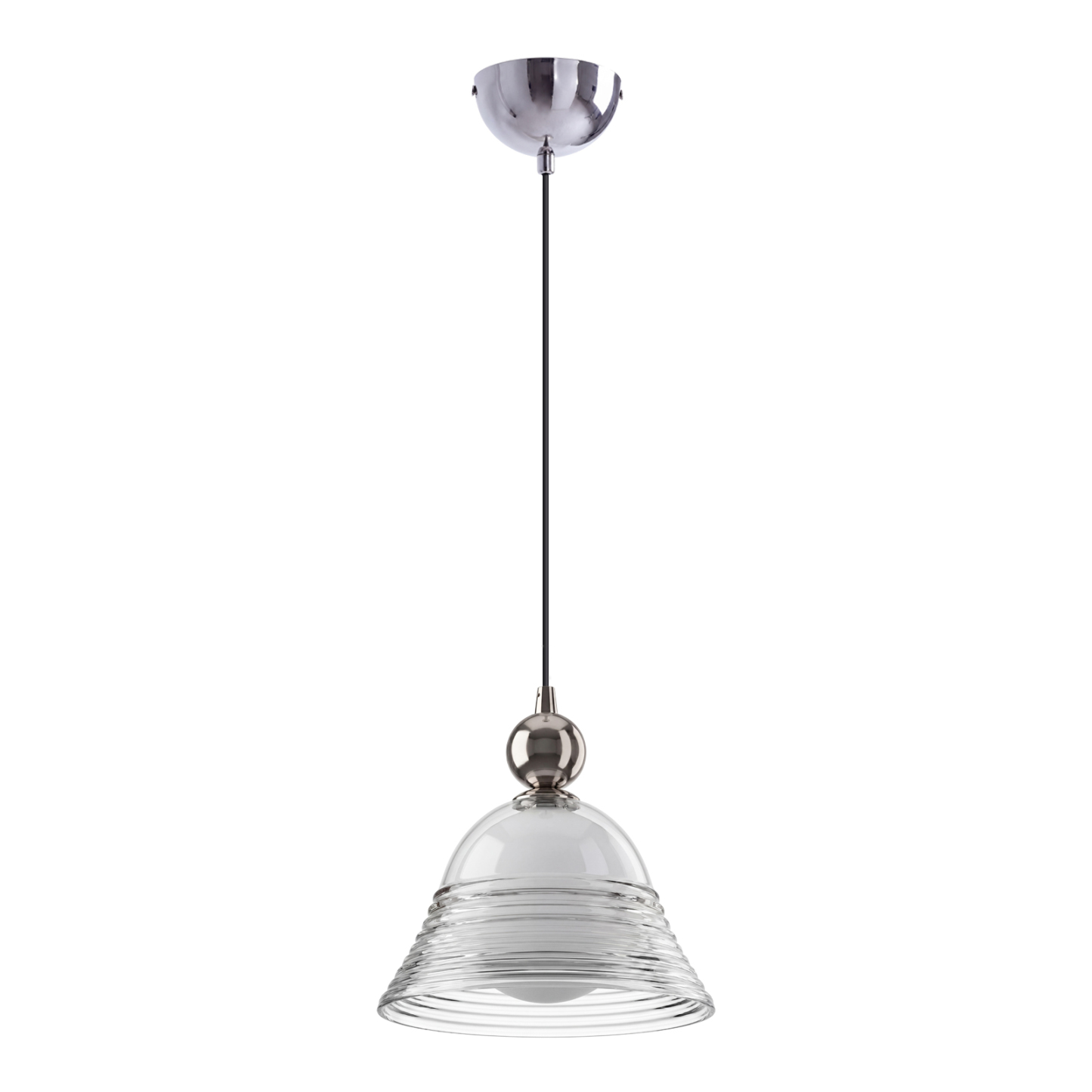 Modern Ribbed Glass LED Pendant Light for Kitchen Island