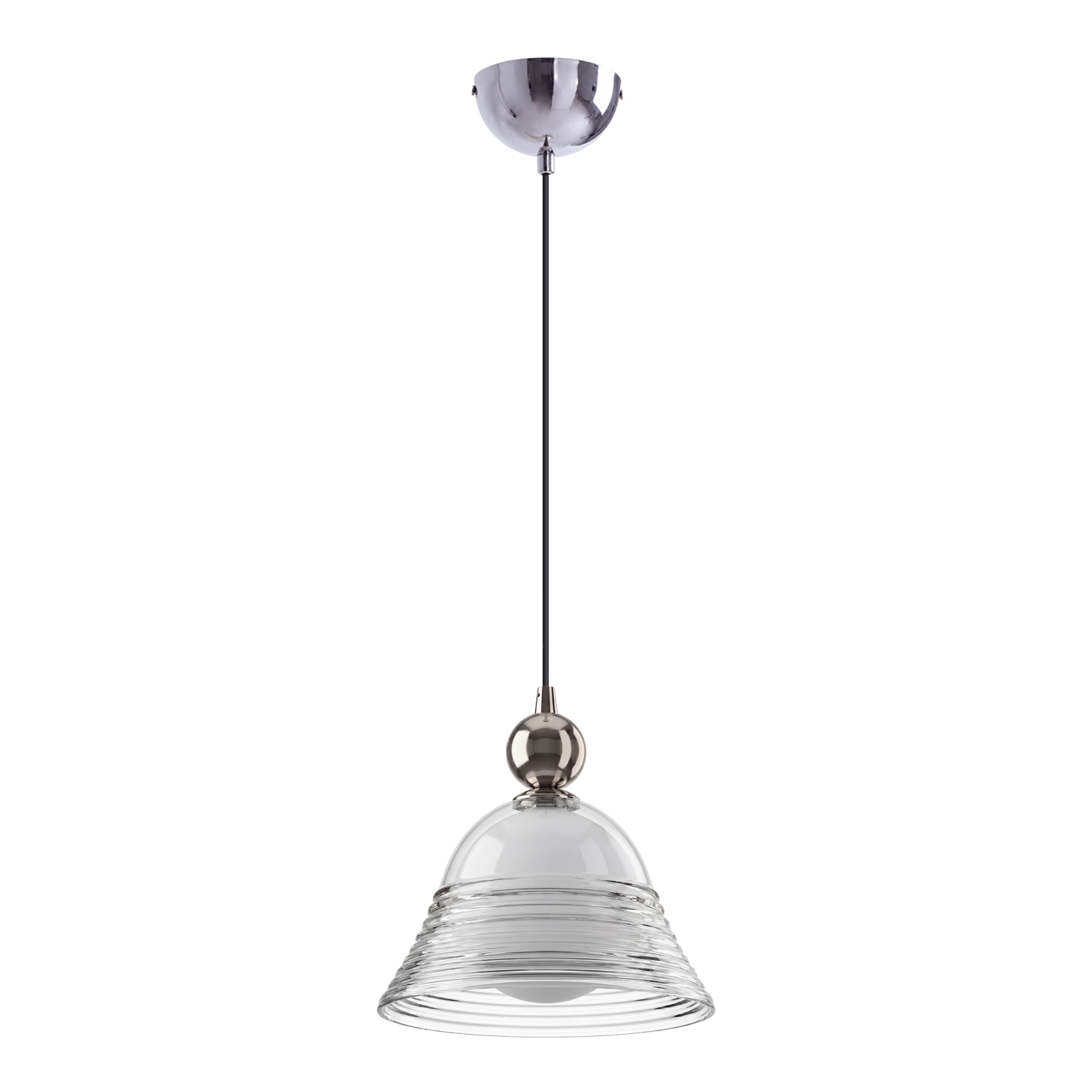Modern Ribbed Glass LED Pendant Light for Kitchen Island