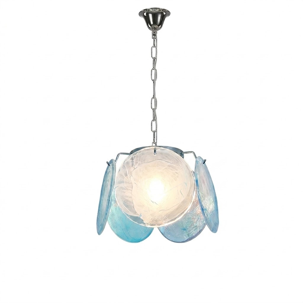Modern Art Glass Disc Pendant Light for Bedroom Hallway Entryway