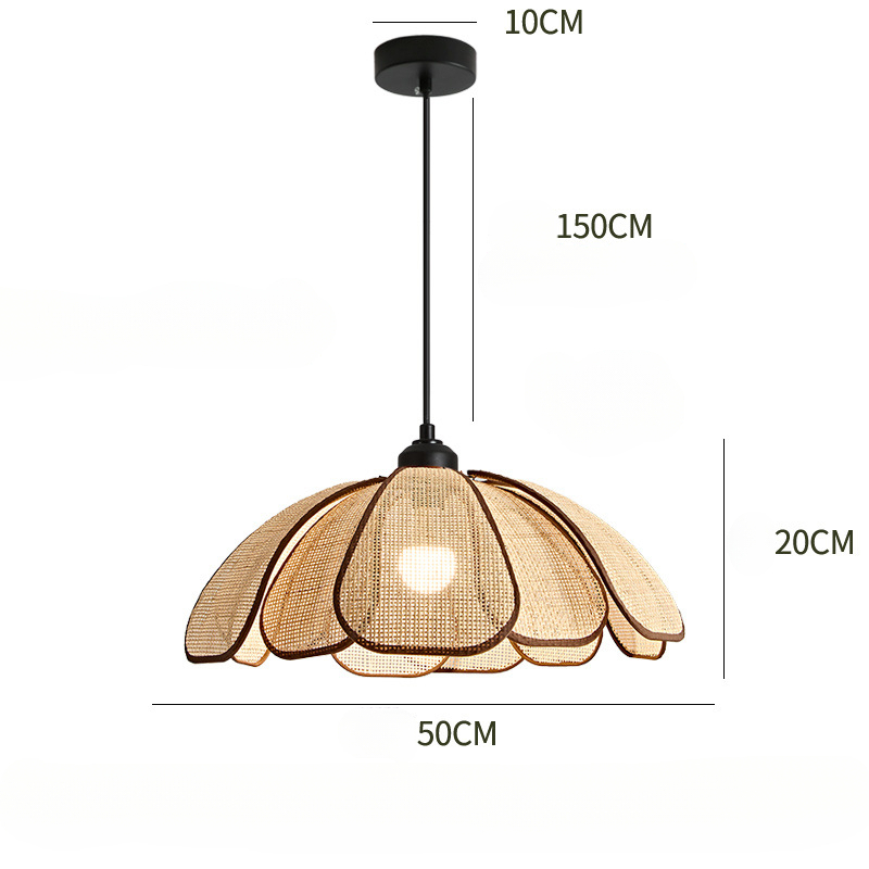 Creative Rattan Petal Pendant Lamp