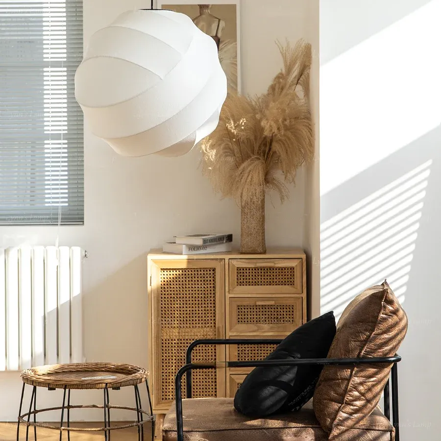 Silkworm Intentional Modern Lantern Cocoon Pendant Lamp -labpiecesign