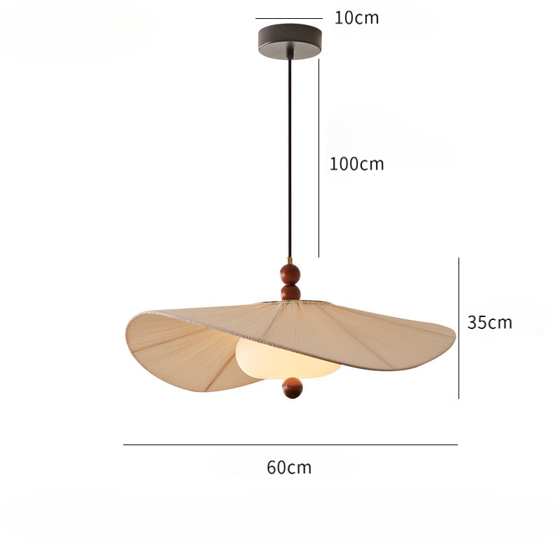 Vintage French Fabric Pendant Lamp