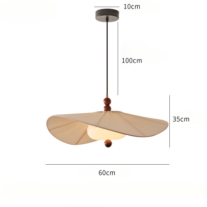 Vintage French Fabric Pendant Lamp