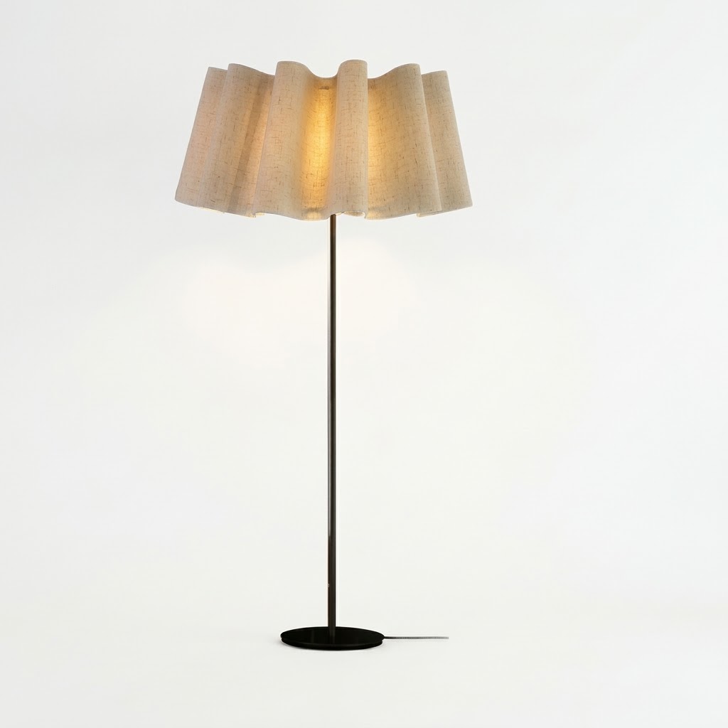 Modern Pleated Fabric Floor Lamp
