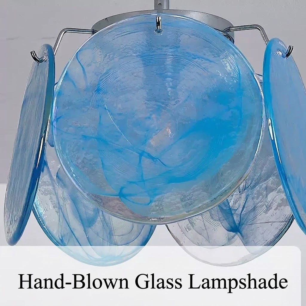 Modern Art Glass Disc Pendant Light for Bedroom Hallway Entryway