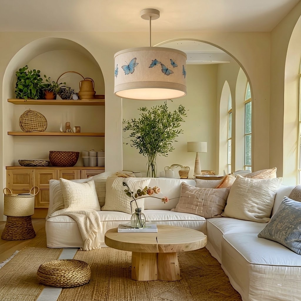 Contemporary Butterfly Fabric Light for Bedroom