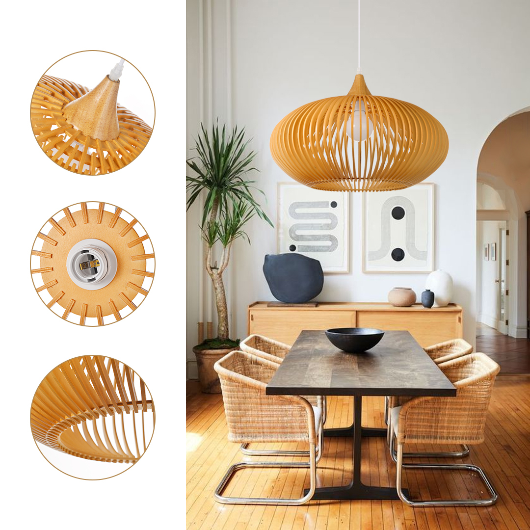 Japanese Solid Lantern Wood High Quality Pendant Light-labpiecesign