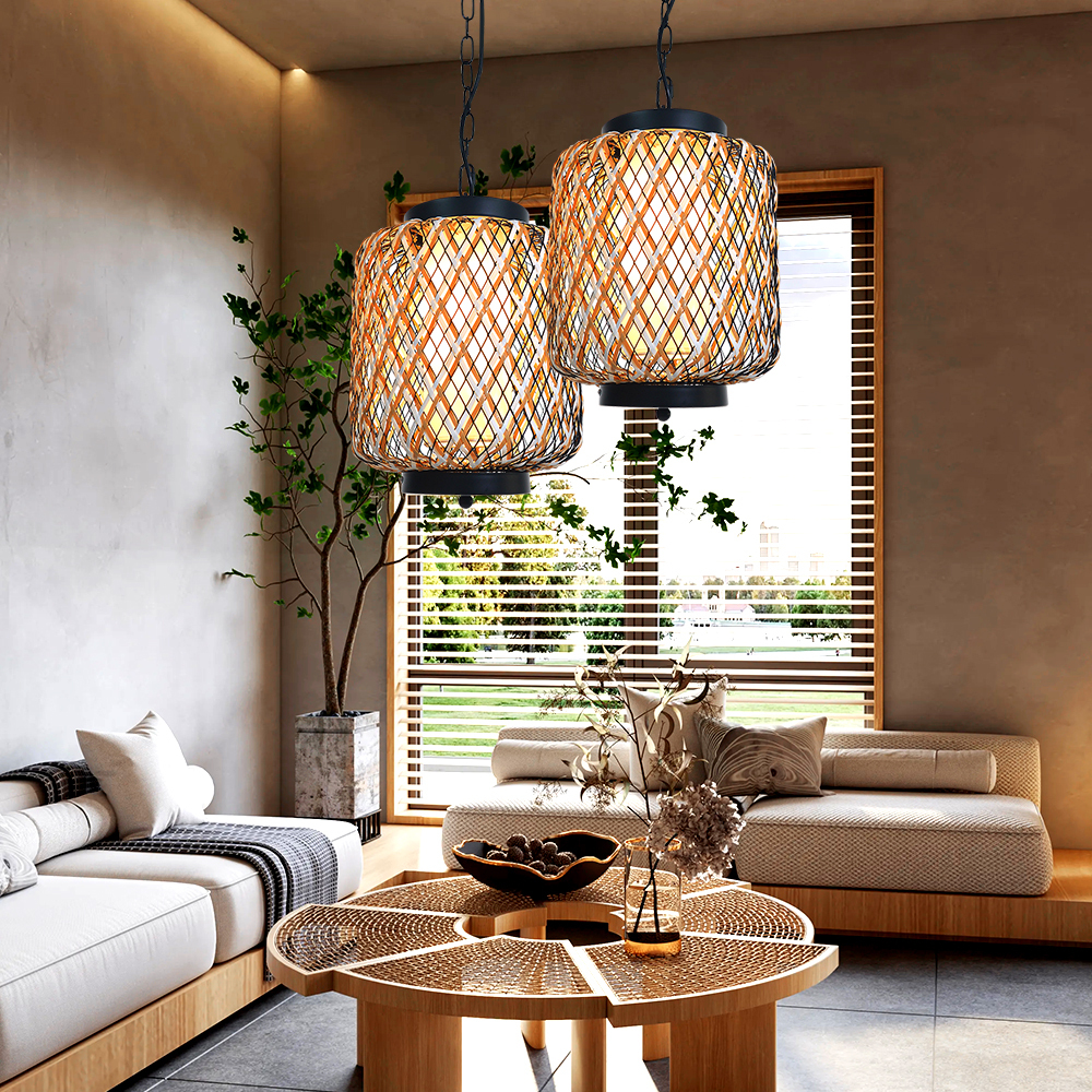 Black and white lantern modern pendant light-labpiecesign