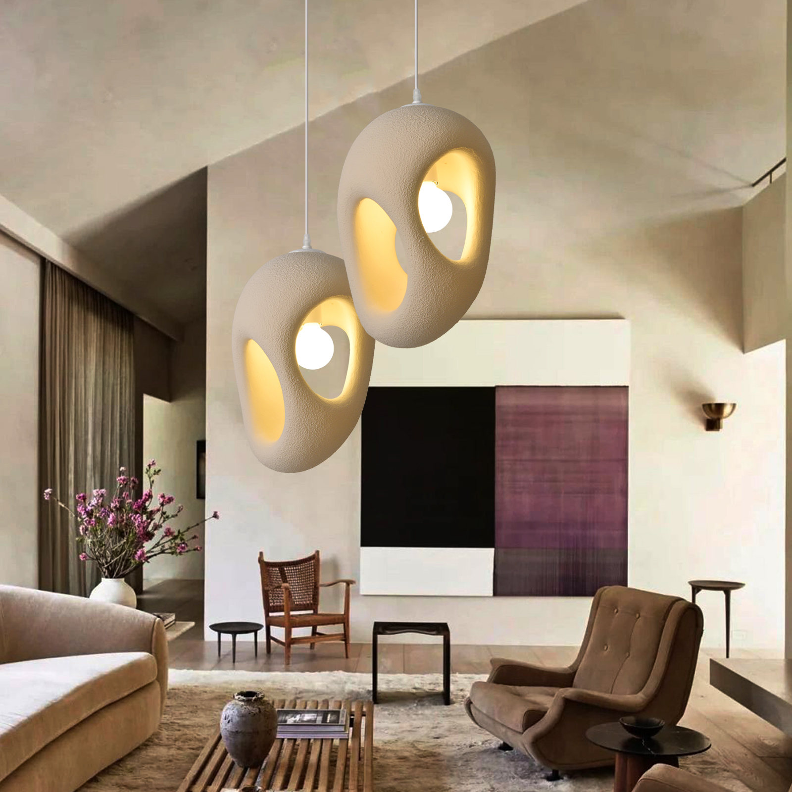 Japanese Wabi-Sabi Style Creative Retro Resin Sculpture Light -labpiecesign