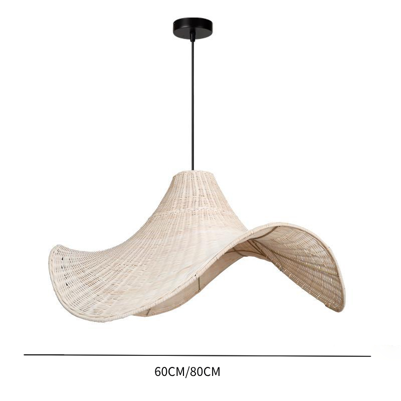 Rattan Weave Creative Art Living Room Light Hat Pendant Light