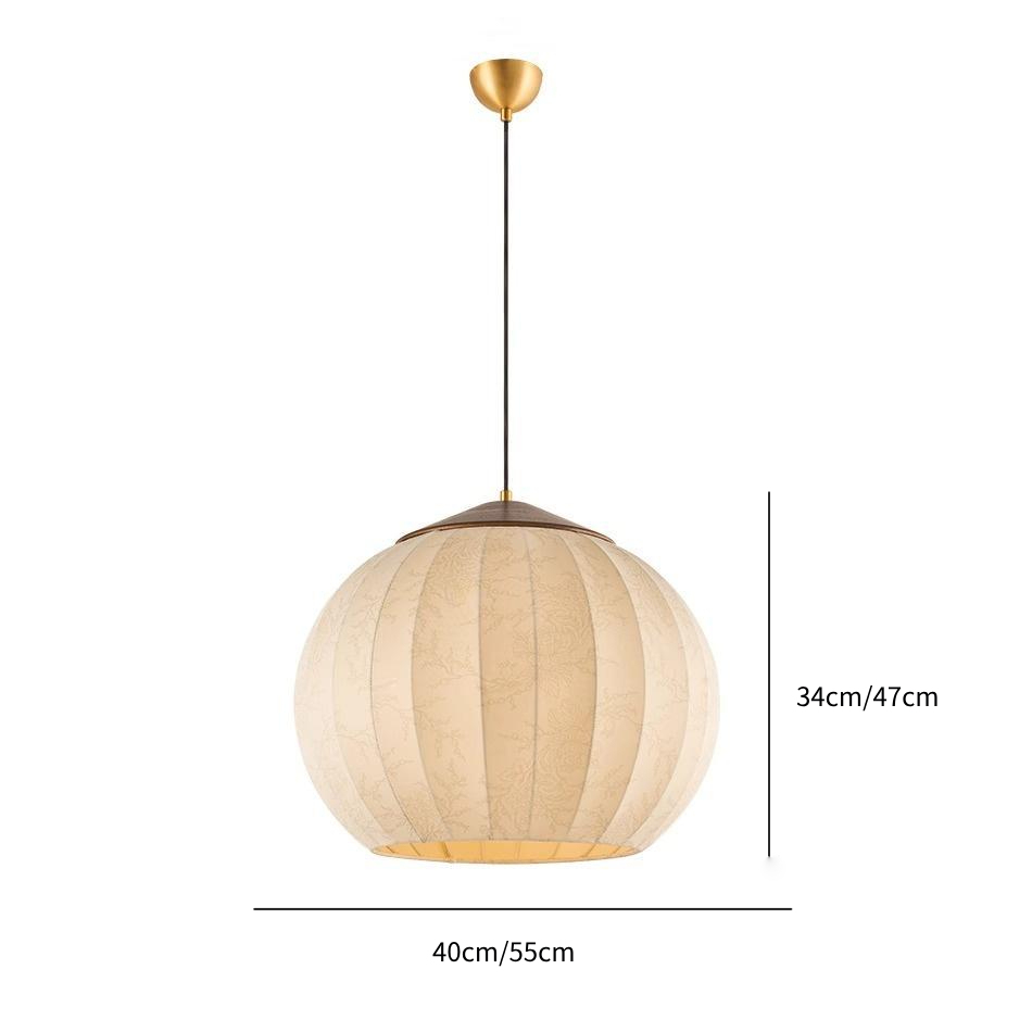 Printed Fabric Lantern Vintage Pendant Lights