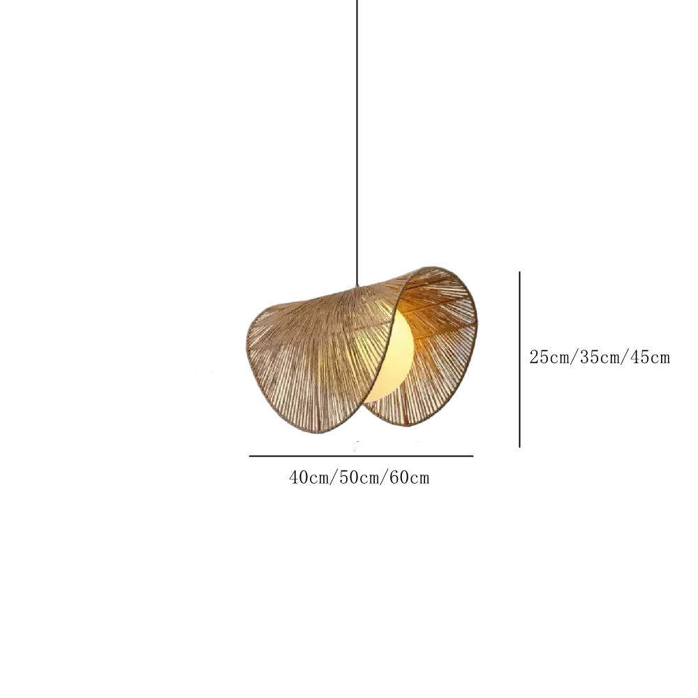 Wabi-Sabi Style Vintage Rattan Hemp Rope Chandelier