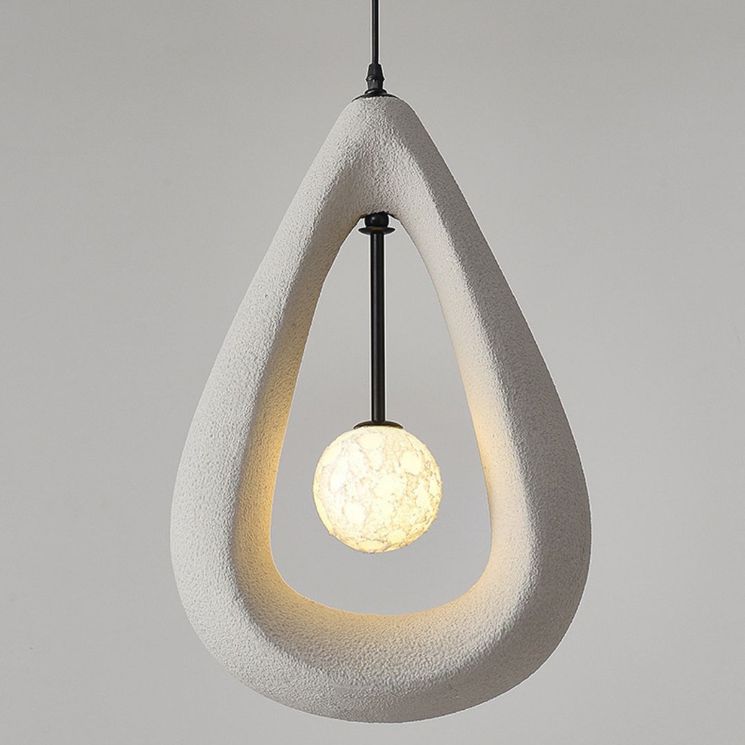Wabi-sabi style living room simple dining room Teardrop-shaped pendant light-labpiecesign