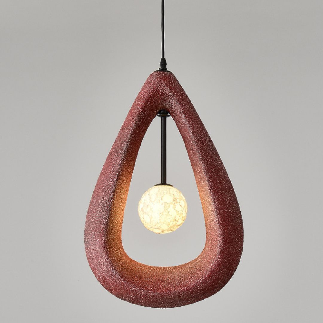 Wabi-sabi style living room simple dining room Teardrop-shaped pendant light