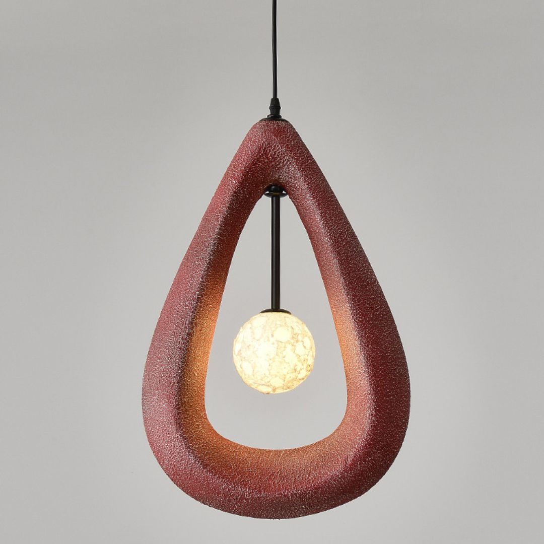 Wabi-sabi style living room simple dining room Teardrop-shaped pendant light-labpiecesign