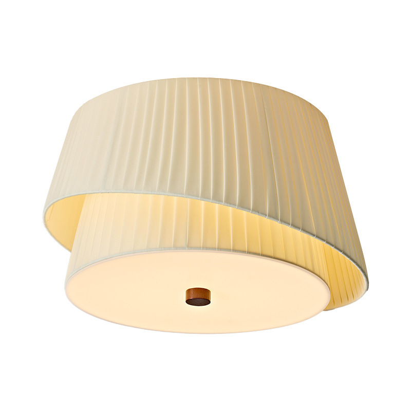 French Retro Fabric Ceiling Lamp for Bedroom 