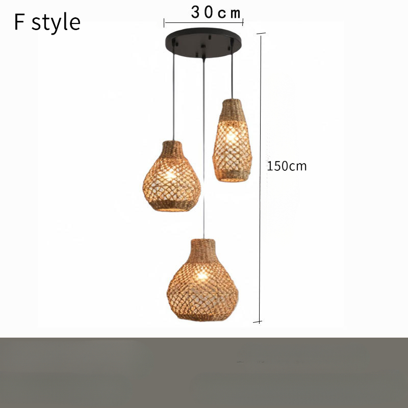 Wabi-Sabi Style Rattan Pendant Light for Dining Living Room Bedroom 