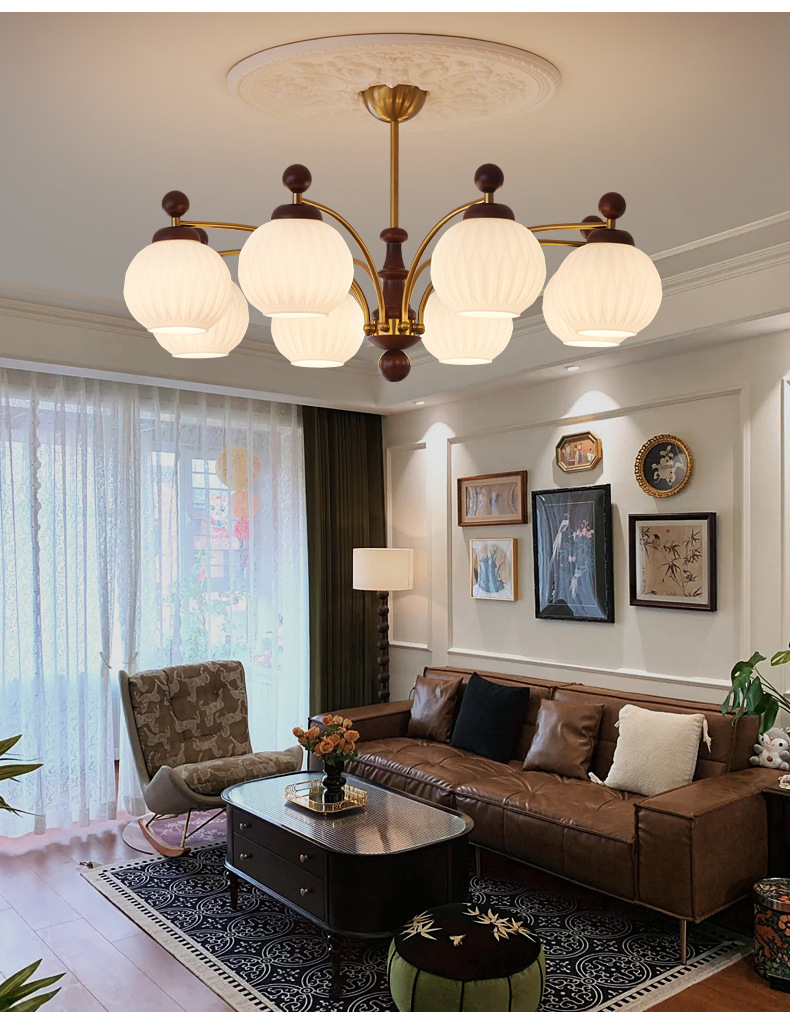 Creative French Living Room Chandelier Full Spectrum Dining Room Light Vintage Bedroom Lamp