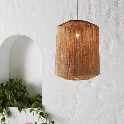 Wabi-sabi Japanese style hemp rope woven pendant light