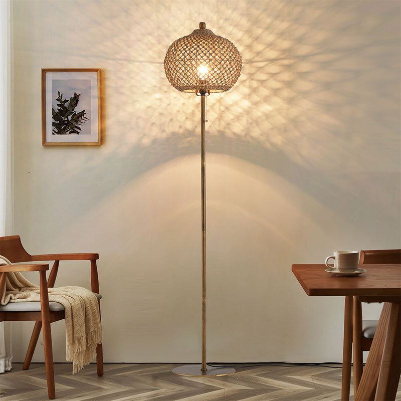Rattan Woven Floor Lamp for Living Room Sofa Side