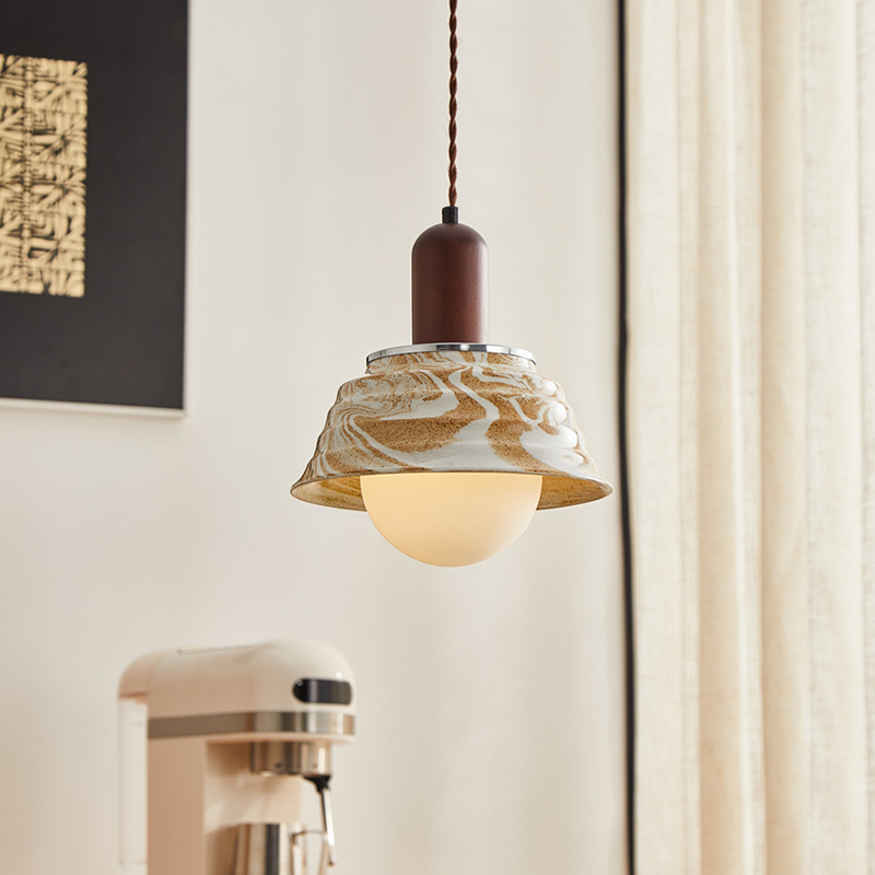 Retro Ceramic Pendant Lamp for Bedside
