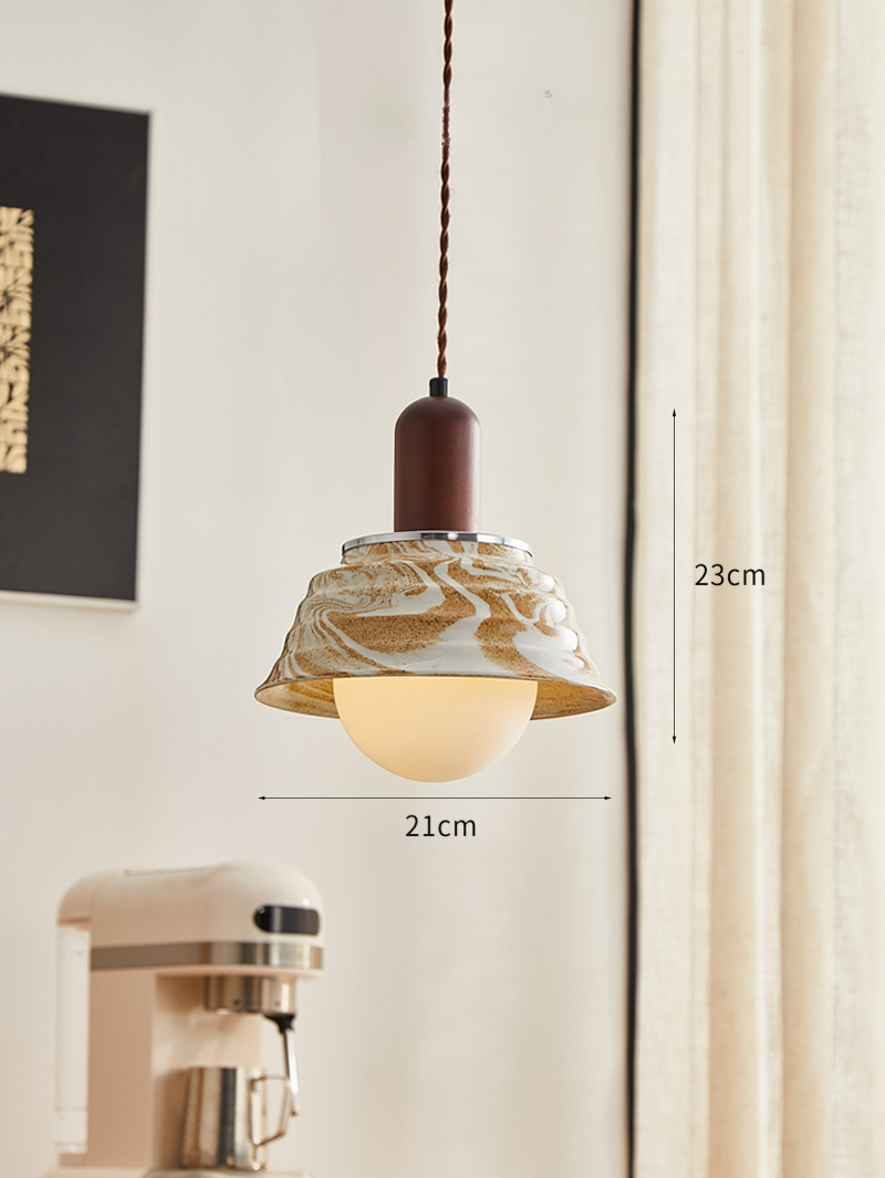 Retro Ceramic Pendant Lamp for Bedside