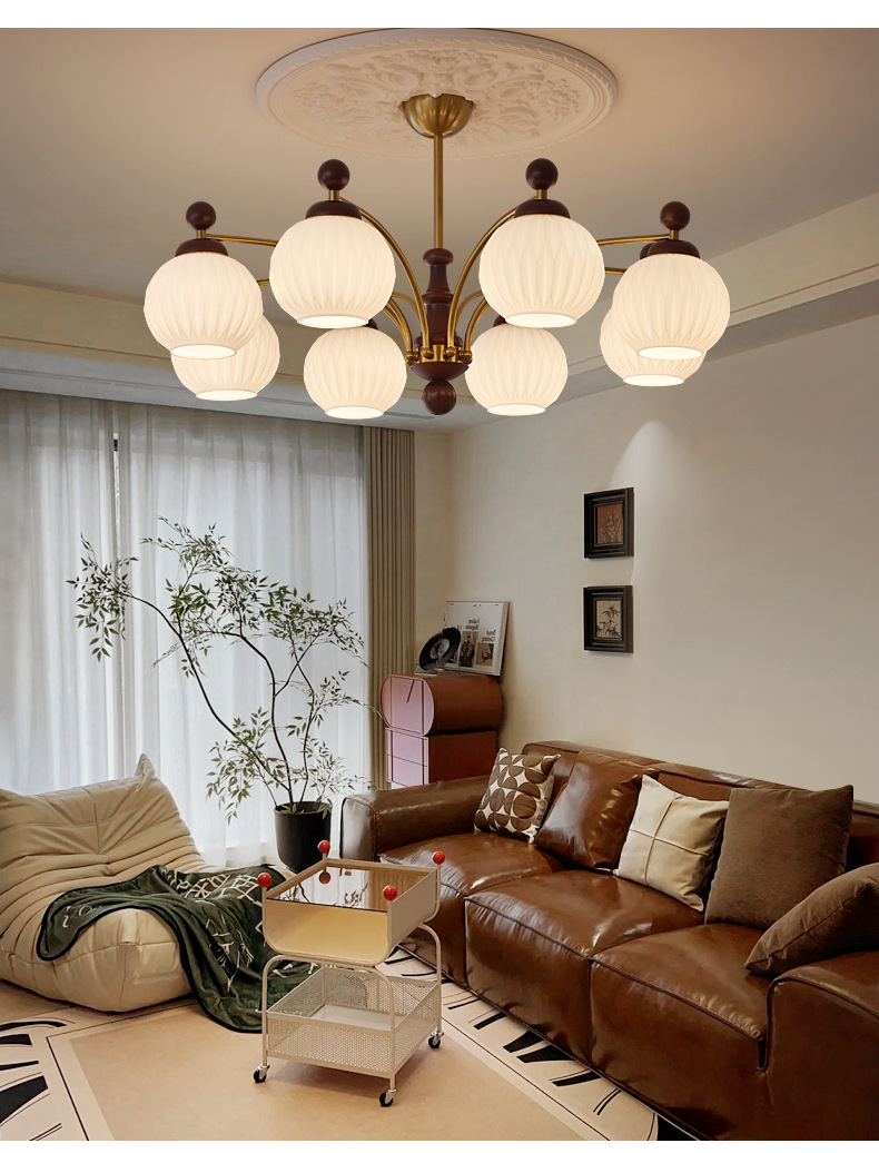 Creative French Living Room Chandelier Full Spectrum Dining Room Light Vintage Bedroom Lamp