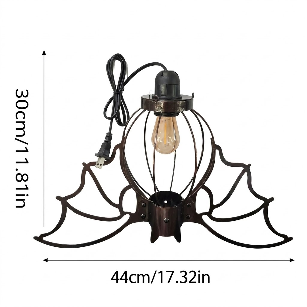 Gothic Halloween Hanging Light – Bat & Spider
