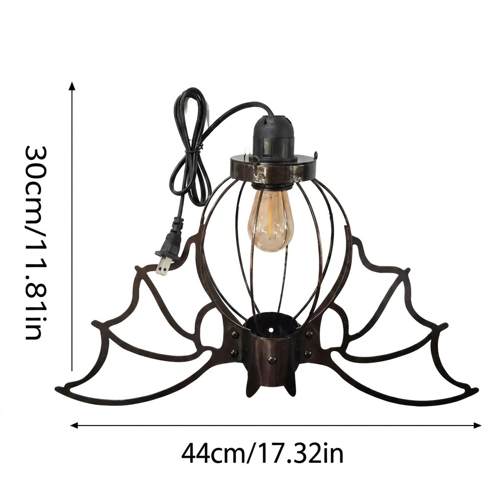 Gothic Halloween Hanging Light – Bat & Spider
