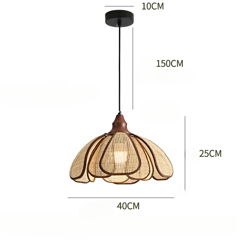 Creative Rattan Petal Pendant Lamp