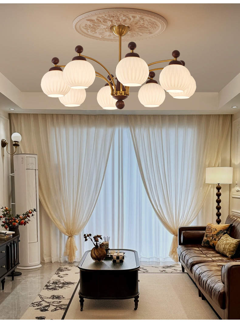 Creative French Living Room Chandelier Full Spectrum Dining Room Light Vintage Bedroom Lamp