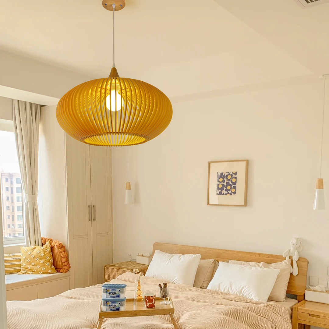 Japanese Solid Lantern Wood High Quality Pendant Light-labpiecesign