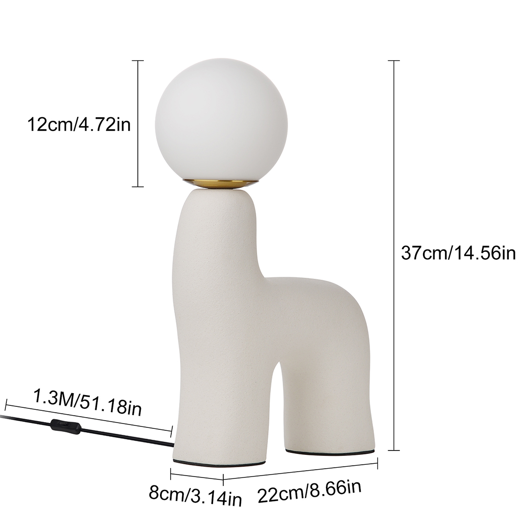 Pony-shaped resin table lamp with three-color dimming-labpiecesign