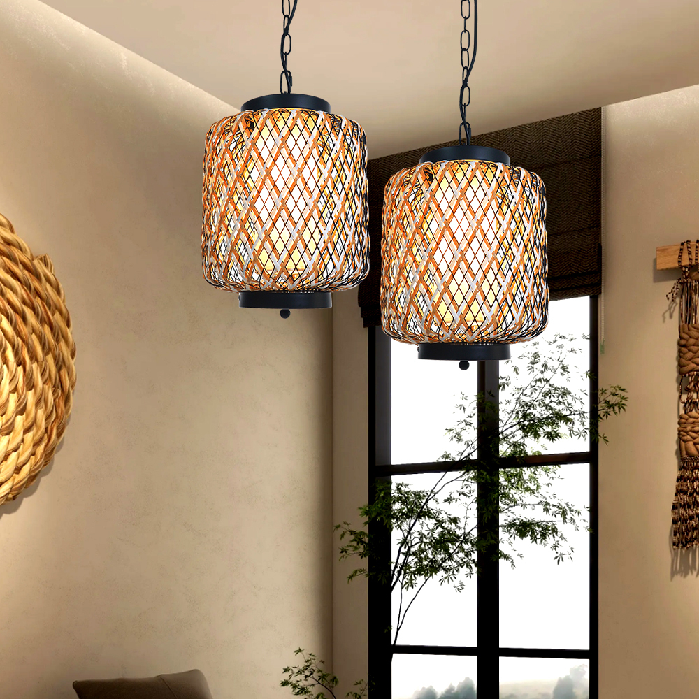 Black and white lantern modern pendant light-labpiecesign