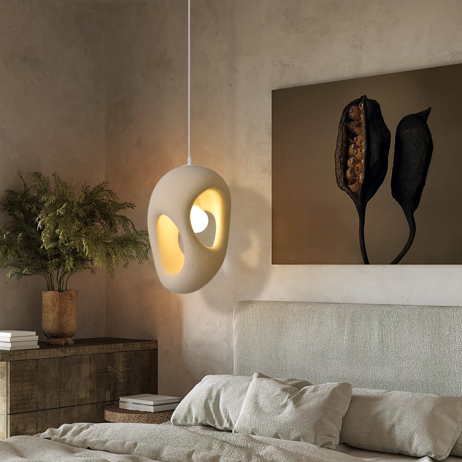 Japanese Wabi-Sabi Style Creative Retro Resin Sculpture Light -labpiecesign