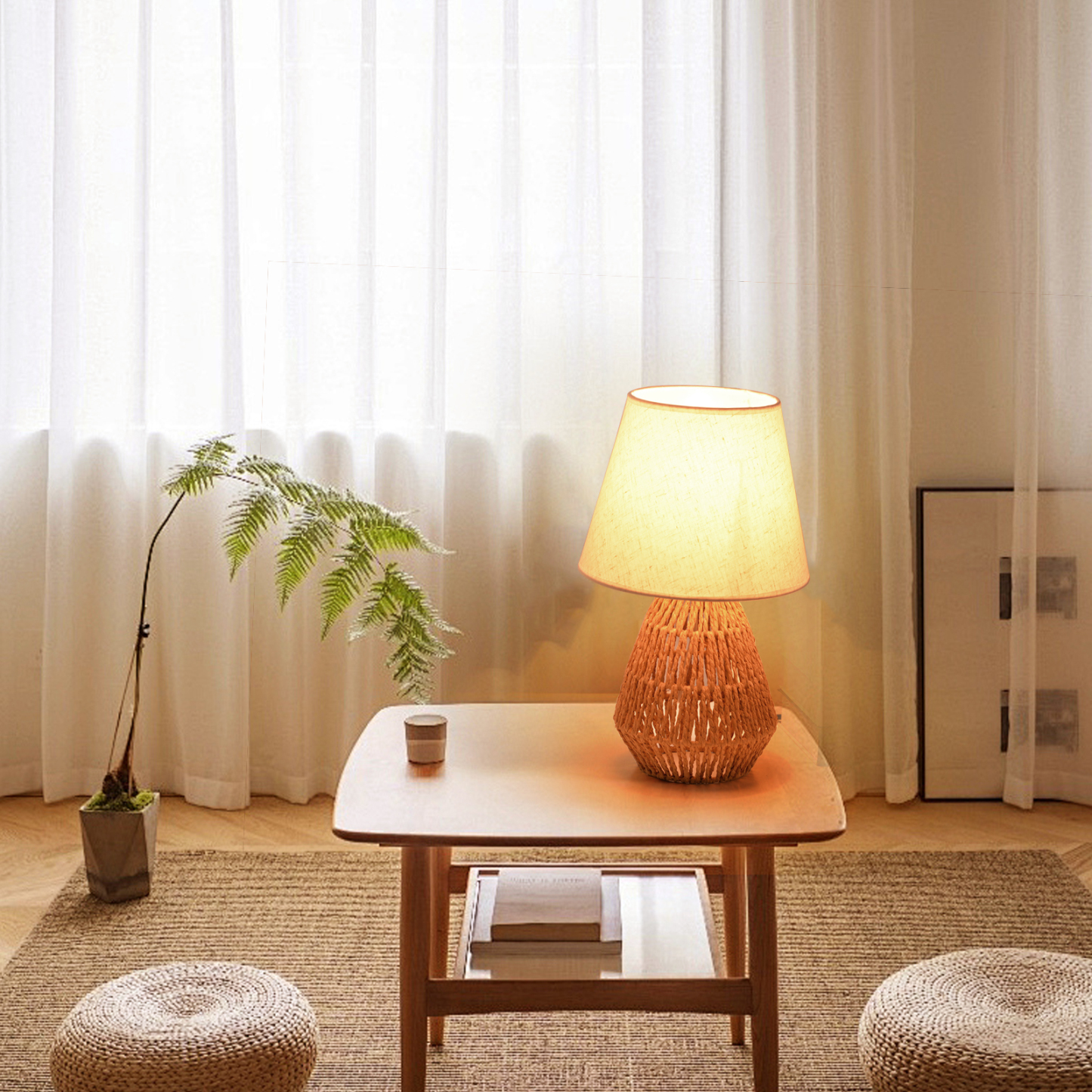 Modern style Hemp rope fabric table lamp