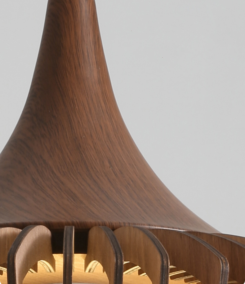 Wabi-sabi Style Wooden Rendant Famp for Dining Room
