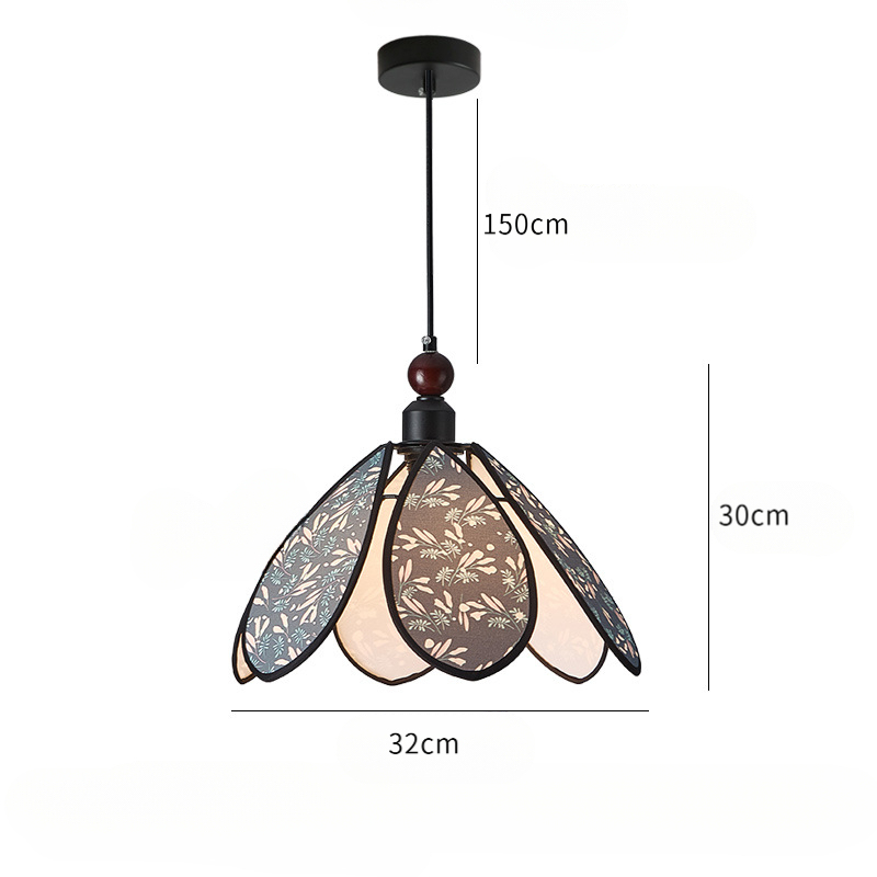 Fabric Printed Pendant Light for Bedroom