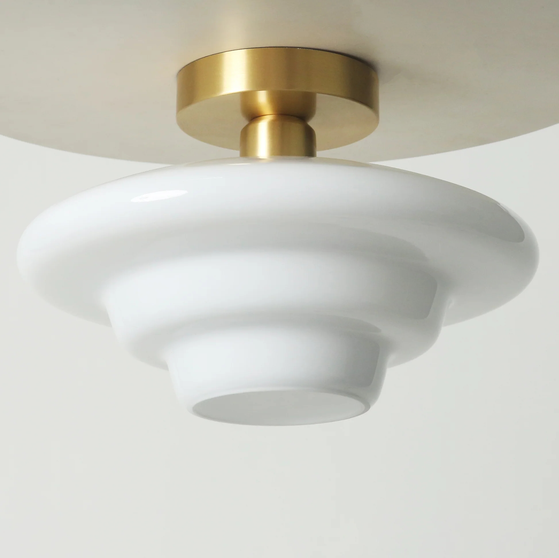 Miller Art Deco Milk Glass Fixed Ceiling Light