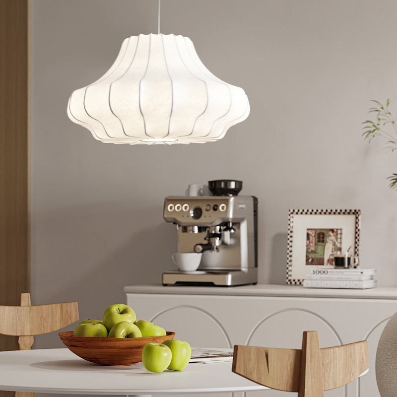 Japanese Style Vintage Silk  Pendant Lamp for Dining Room Homestays