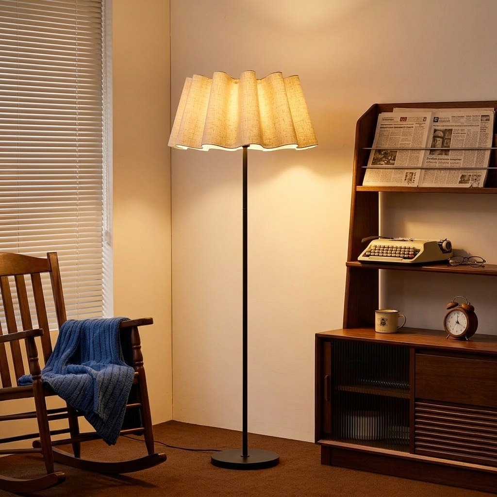 Modern Pleated Fabric Floor Lamp