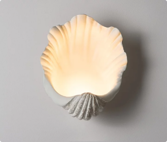 Sculptural Shell Wall Sconce for Bedroom