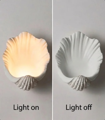 Sculptural Shell Wall Sconce for Bedroom