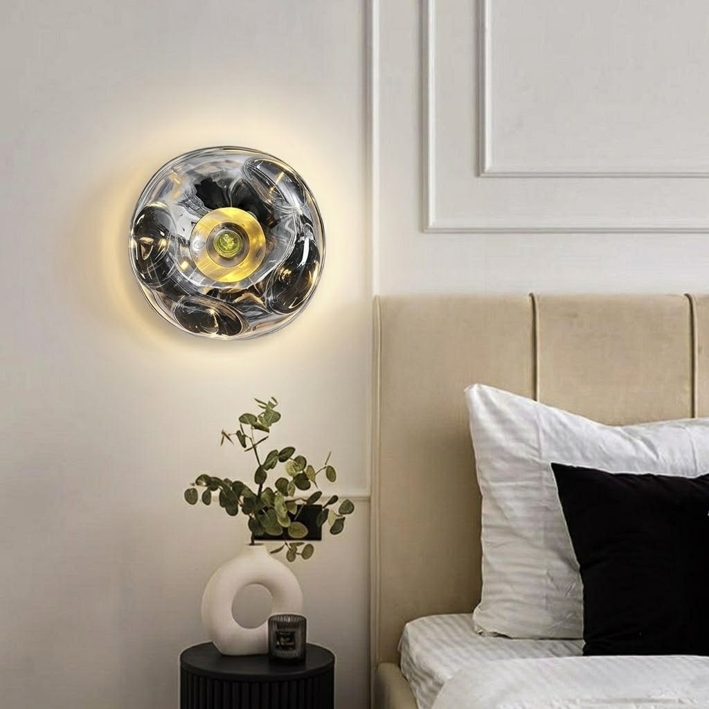 Sculptural Glass Wall Sconce – Modern Globe Lighting for Hallways & Living Rooms